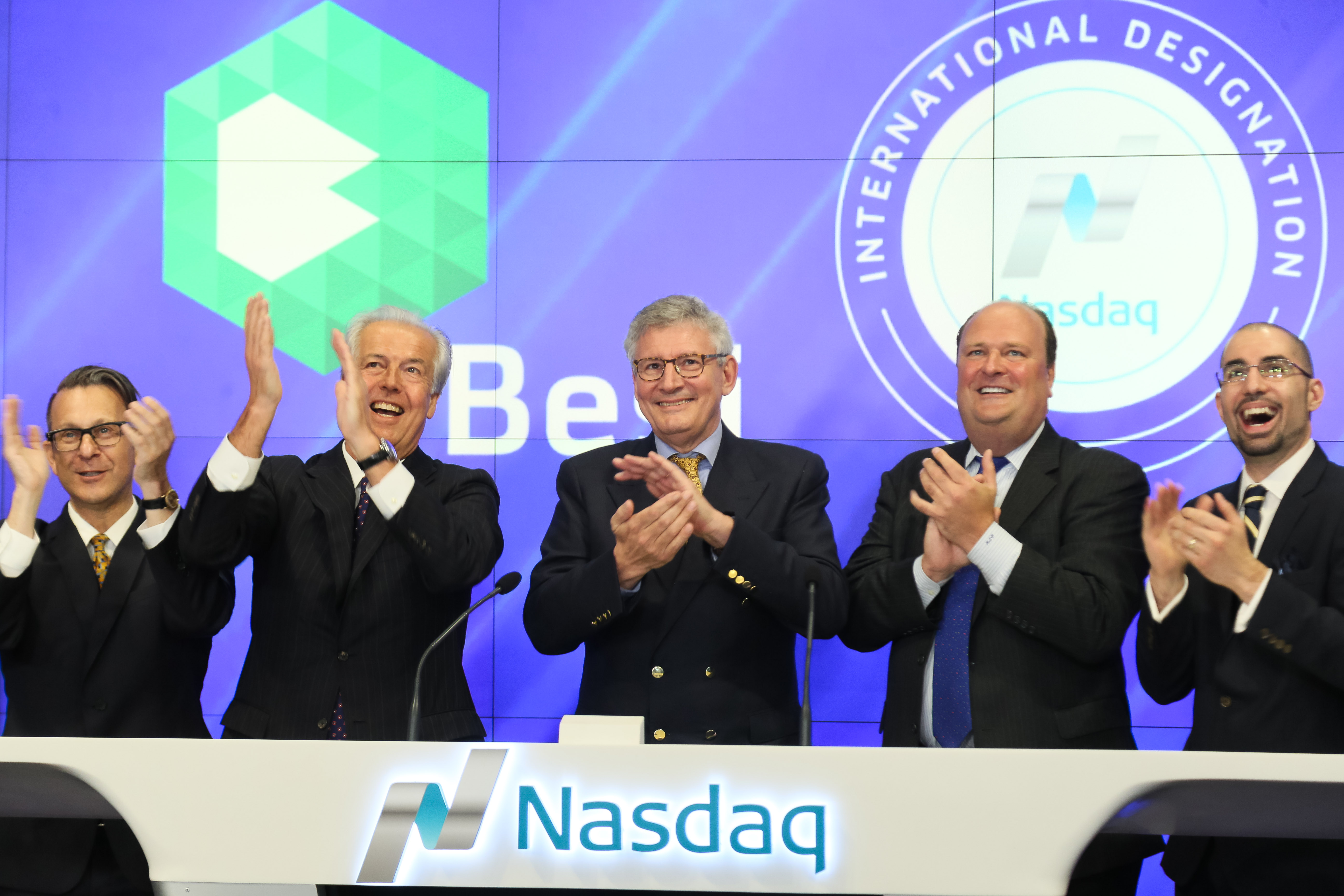 Murray Abeles ringing the Nasdaq opening bell